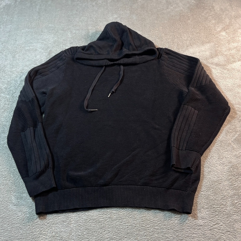 I.N.C. International Concepts Mens‎ Pullover Ribbed Black Biker Moto Modern XXL